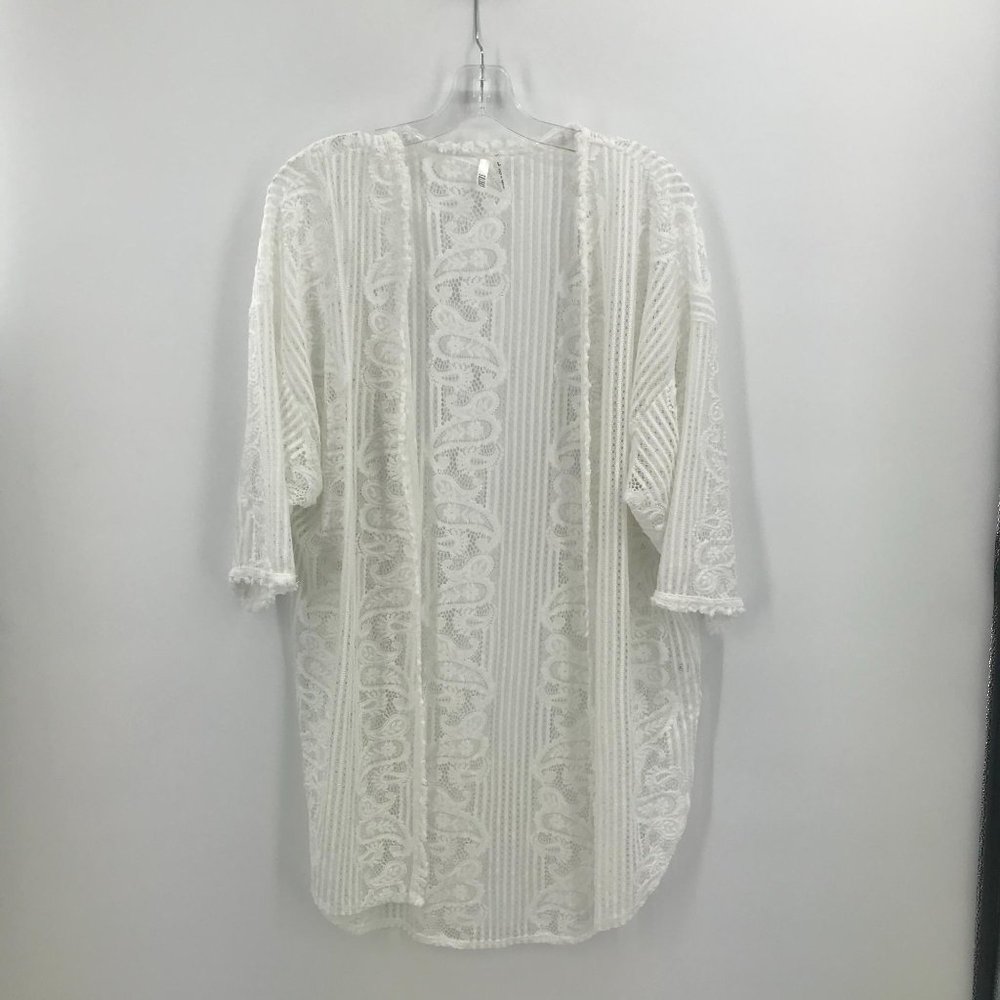 KAKTUS WHITE KNITTED 1/2 SLEEVE CARDIGAN